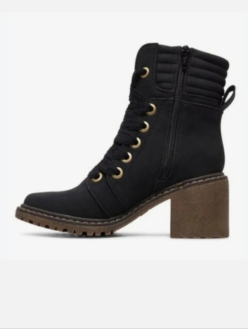 Roxy Eddie Heeled Lace Up Bootie Vegan Leather Black  Size 6